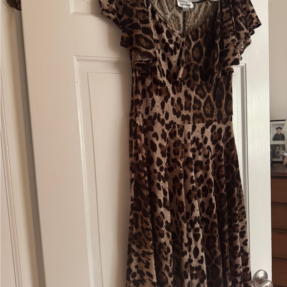 Unique Vintage Dresses & Skirts - Unique Vintage Brown Leopard Print Dress
